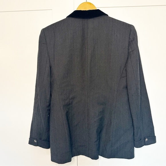 Lauren Ralph Lauren Equestrian Herringbone Wool blazer 10 gray preppy old money - Picture 5 of 13